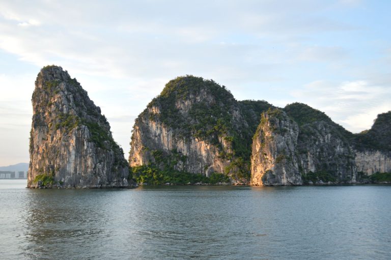 Limestone cliffs in Ha Long Bay