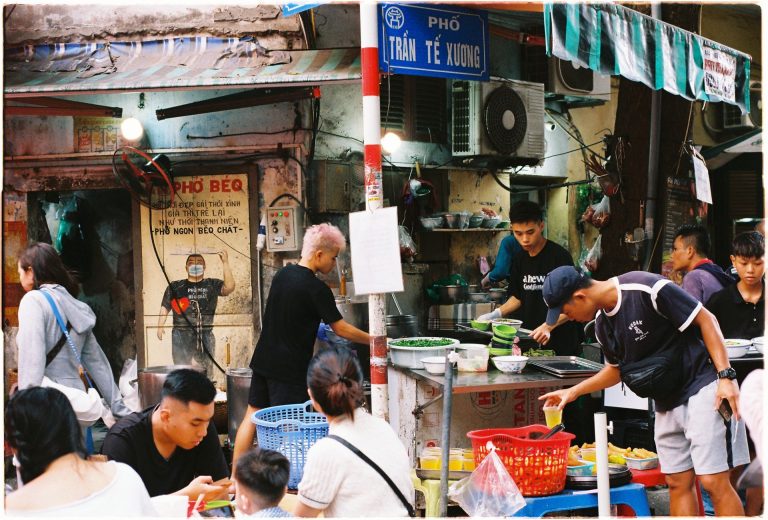 Street food scene in Hanoi