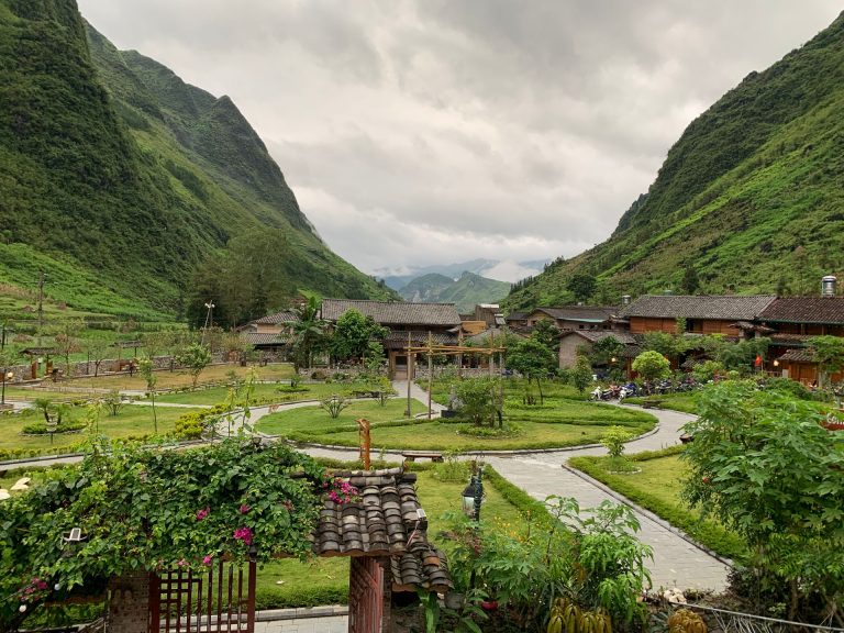 Village in a green valley in Northern Vietnam